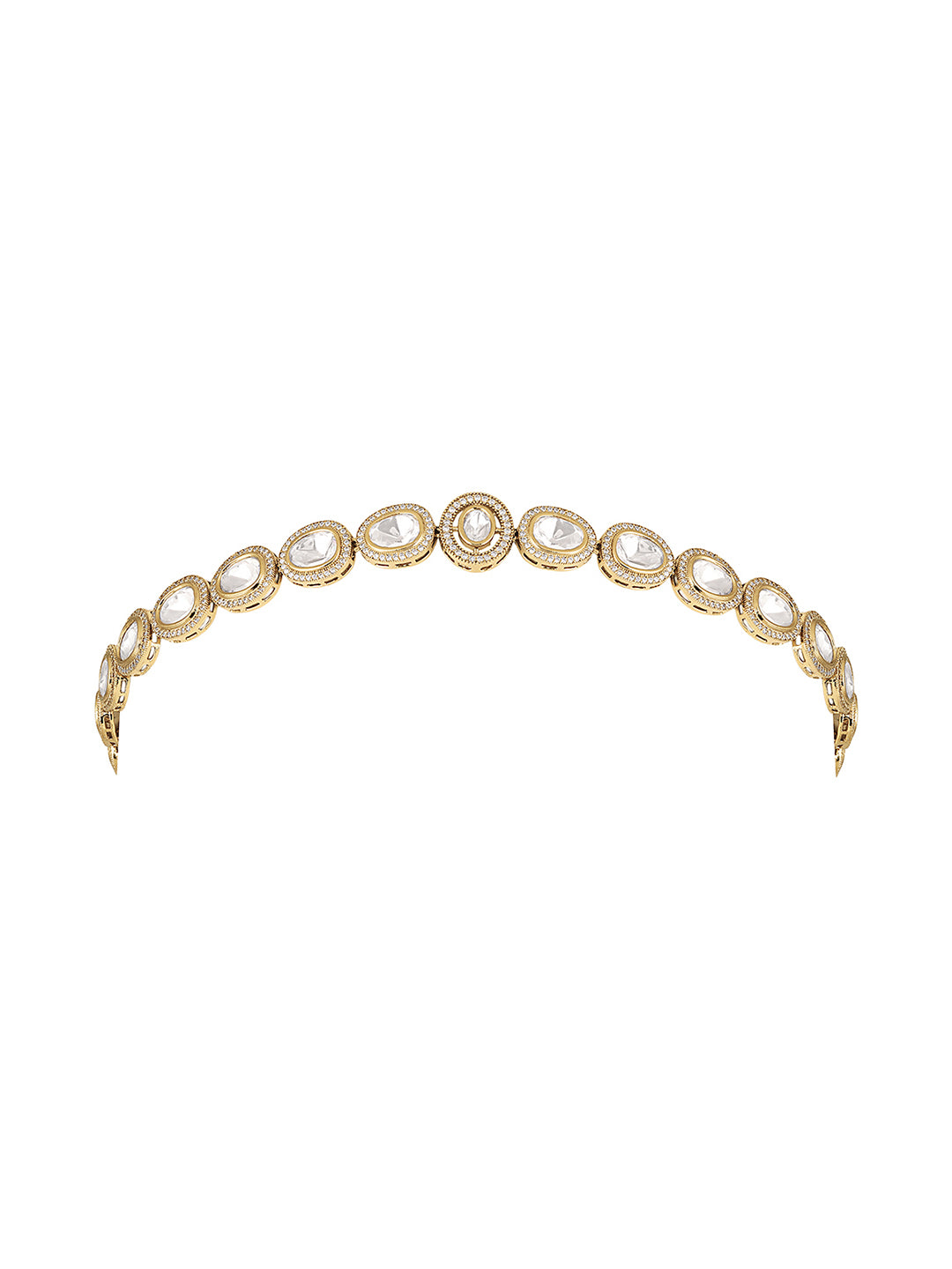 Itrani Oval Polki Radiance Sheesh Patti – Elegant Forehead Jewelry for Brides & Festive Wear