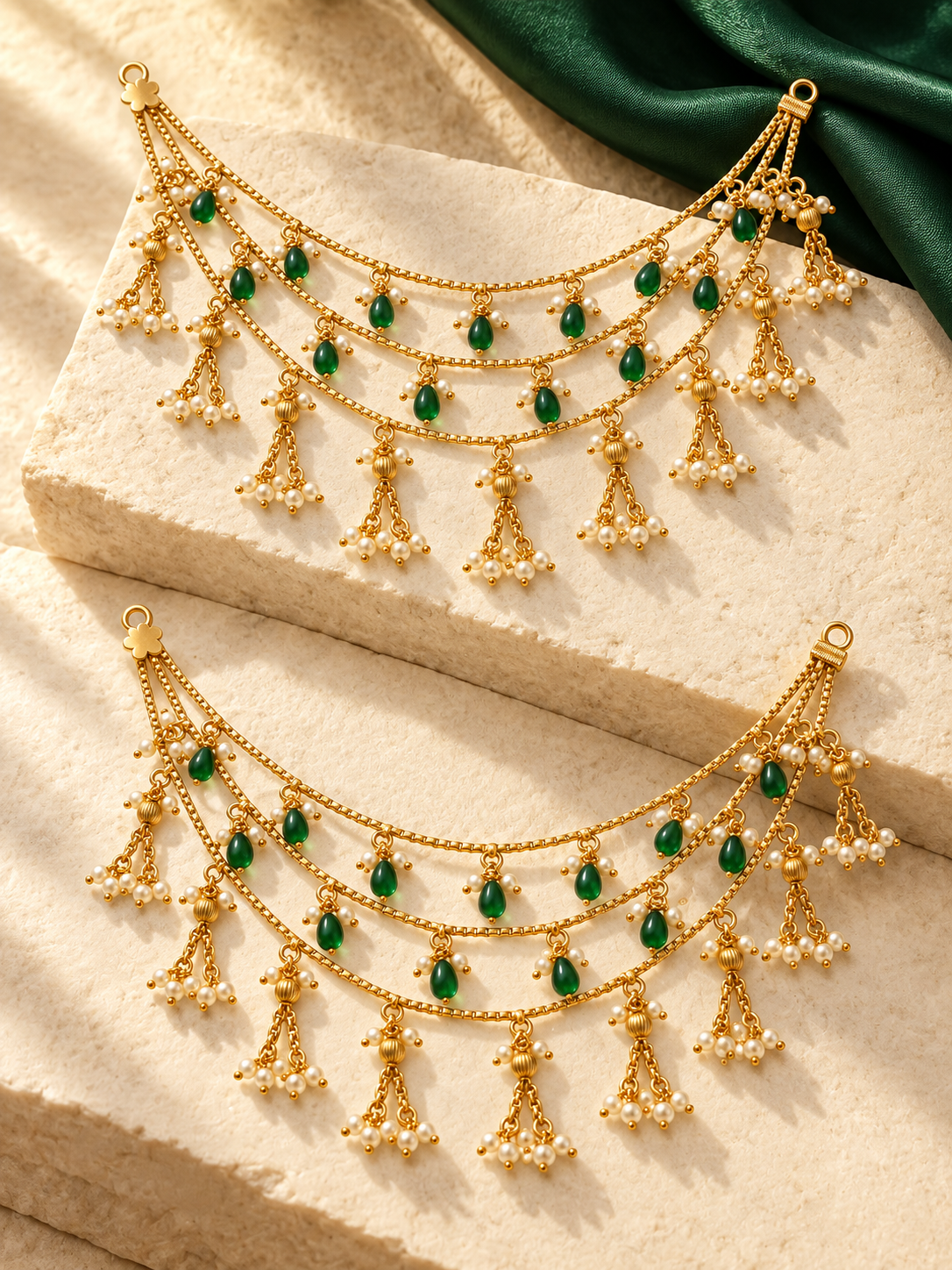 Itrani Chandrika Pearl Drop Ear Chains (Pair)