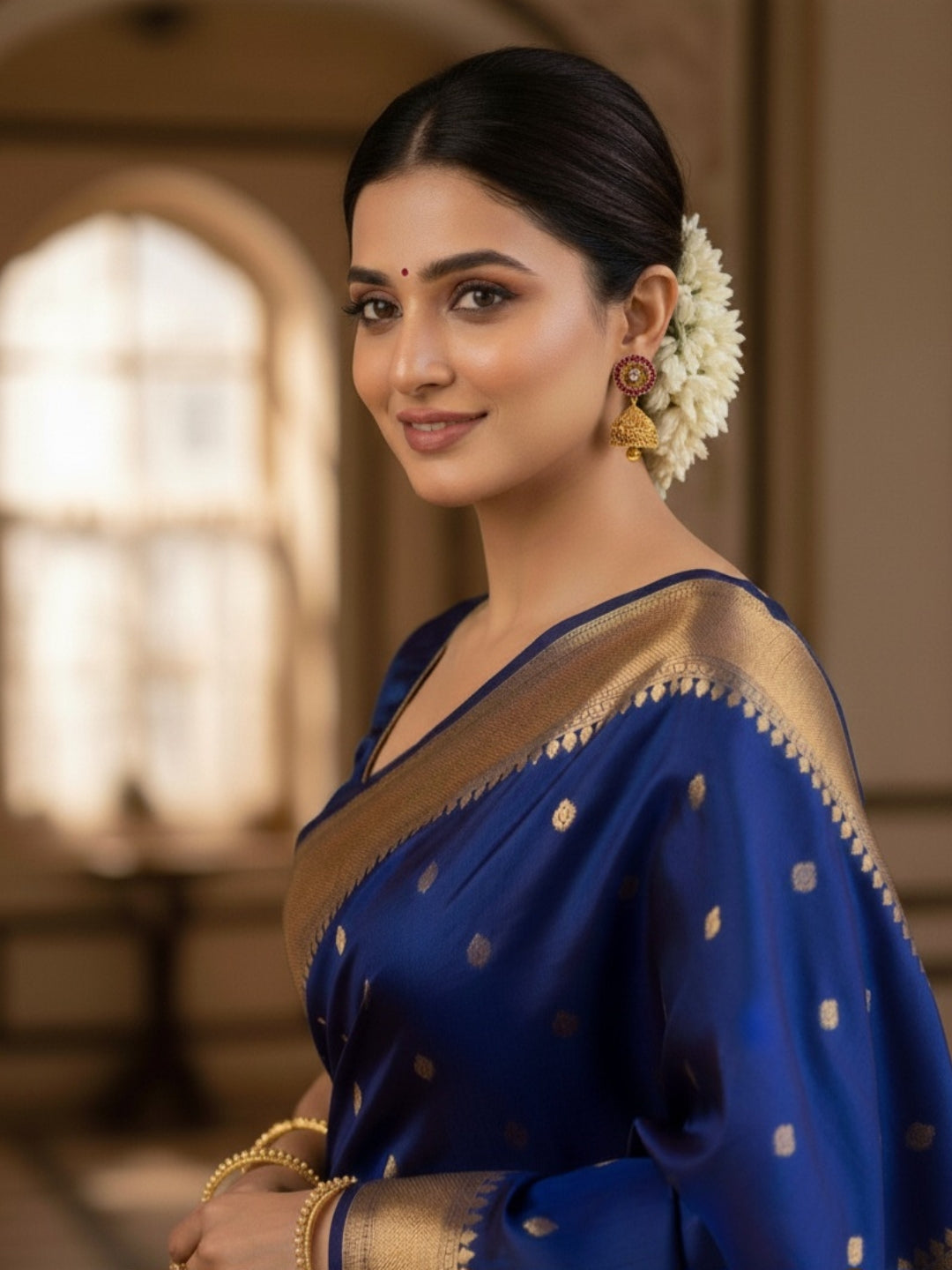 Itrani Gold-Polish finishing Ruby Synthetic Stone Temple Jhumka Earrings | Handcrafted Traditional Design