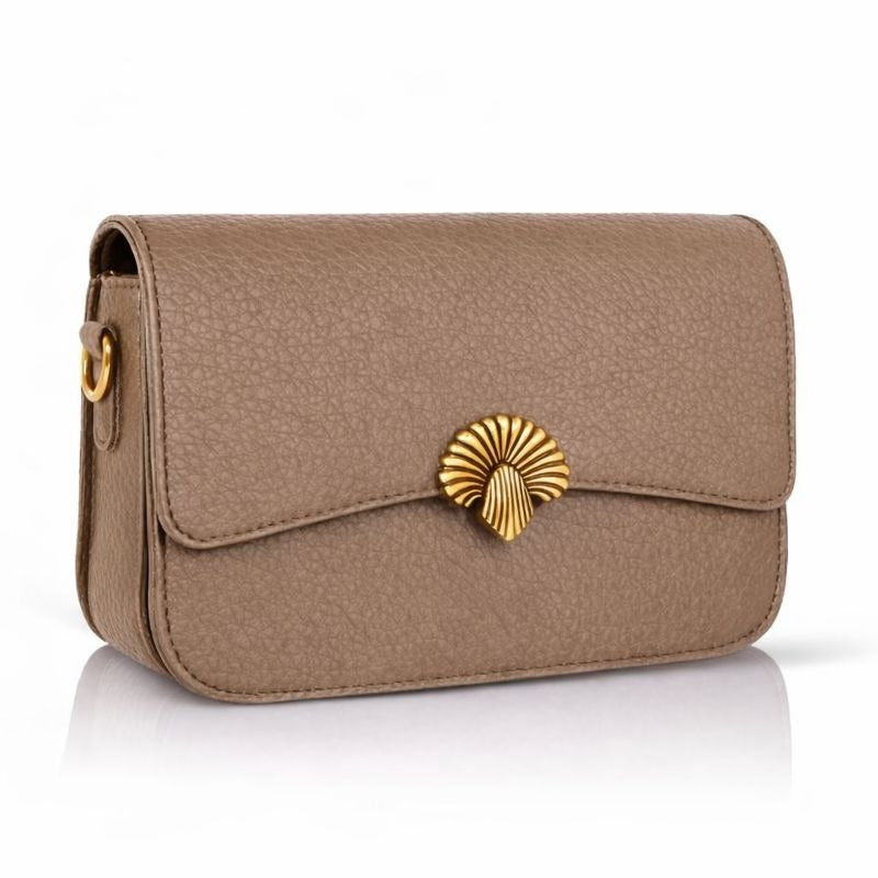 Itrani Brown Bloom Textured Shoulder Bag