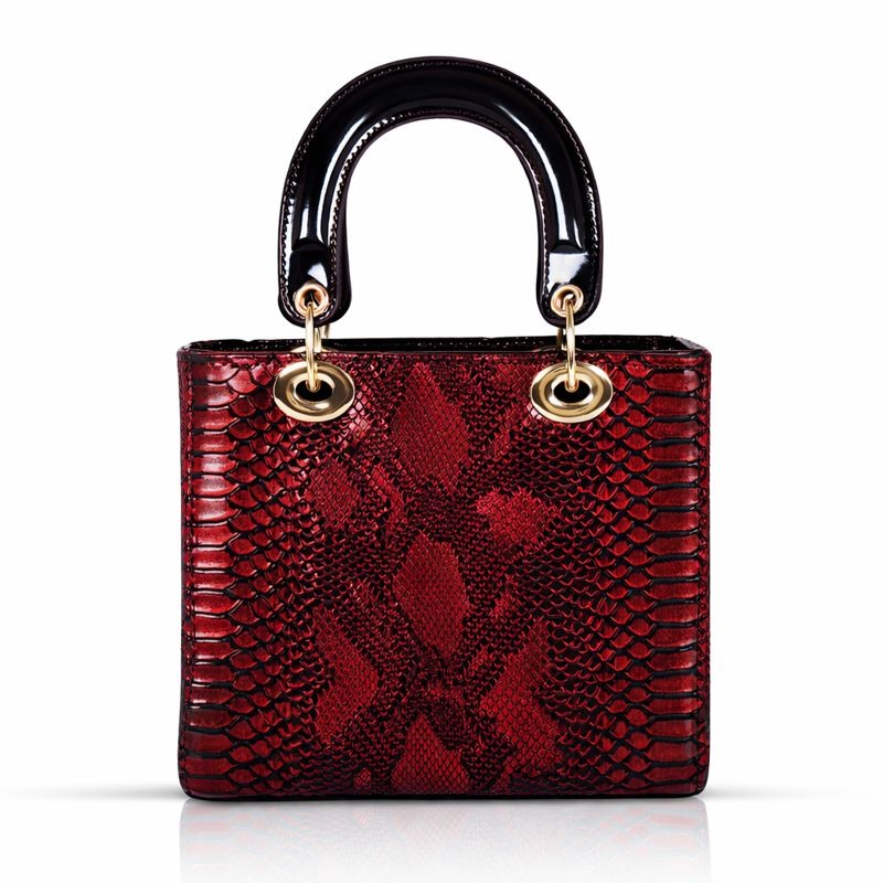 Itrani Burgundy Luxe Alligator Print Shoulder Bag