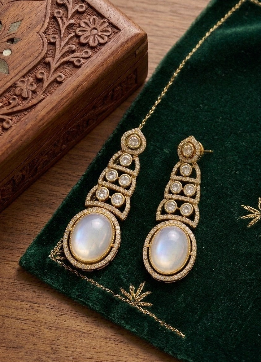 Itrani Amber Stone Drop Dangles Earrings