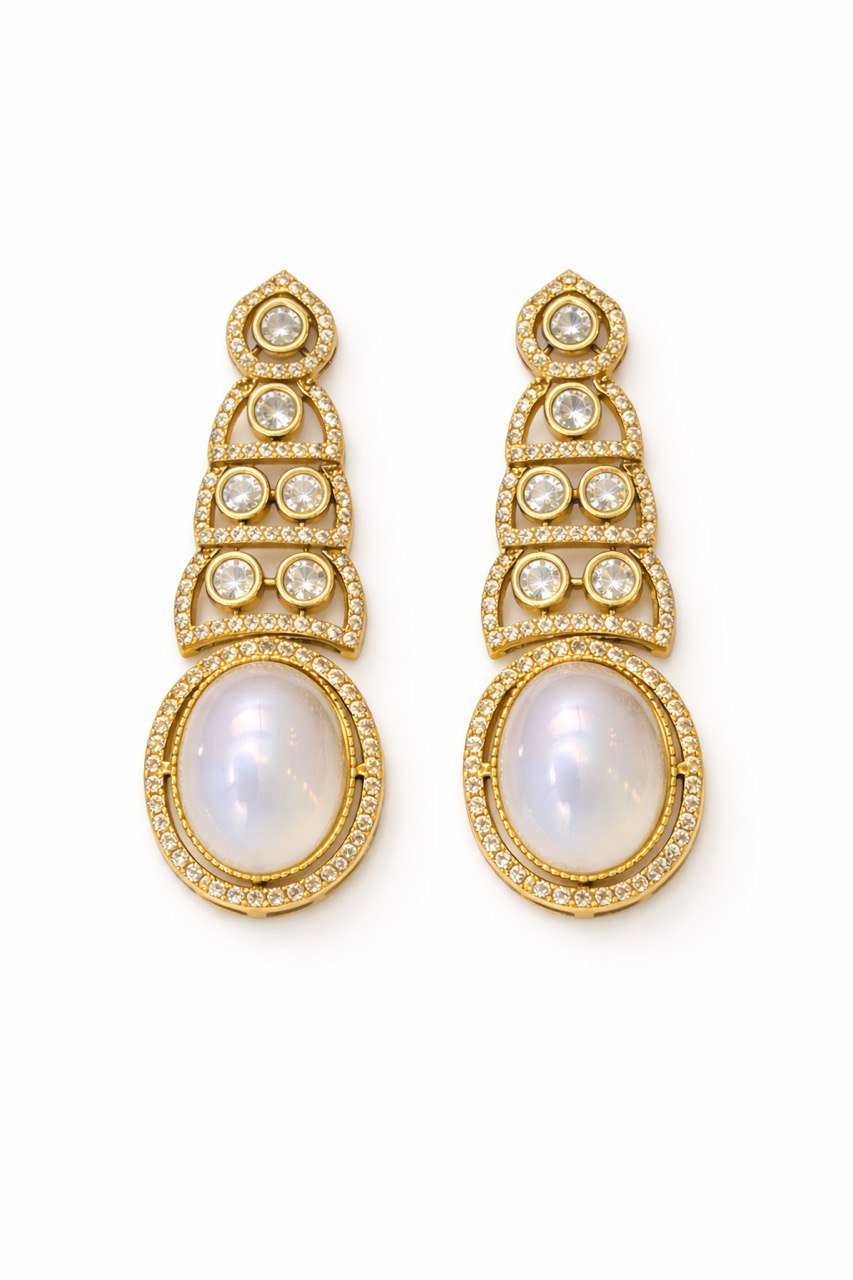 Itrani Amber Stone Drop Dangles Earrings