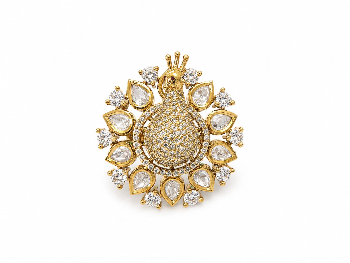 Itrani Royal Peacock American Diamond Adjustable Ring for Women