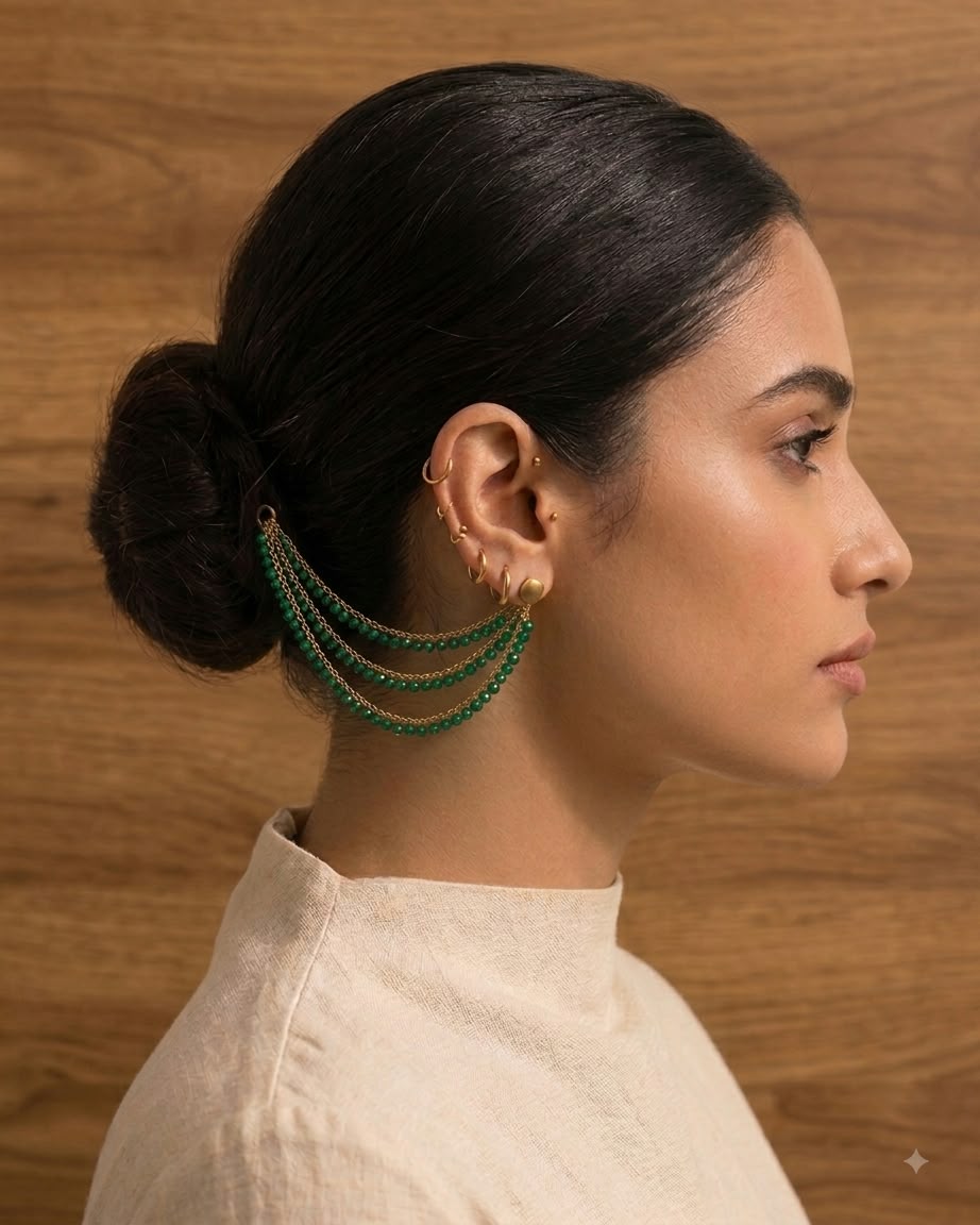 Itrani Leher Three-Layer Ear Chain