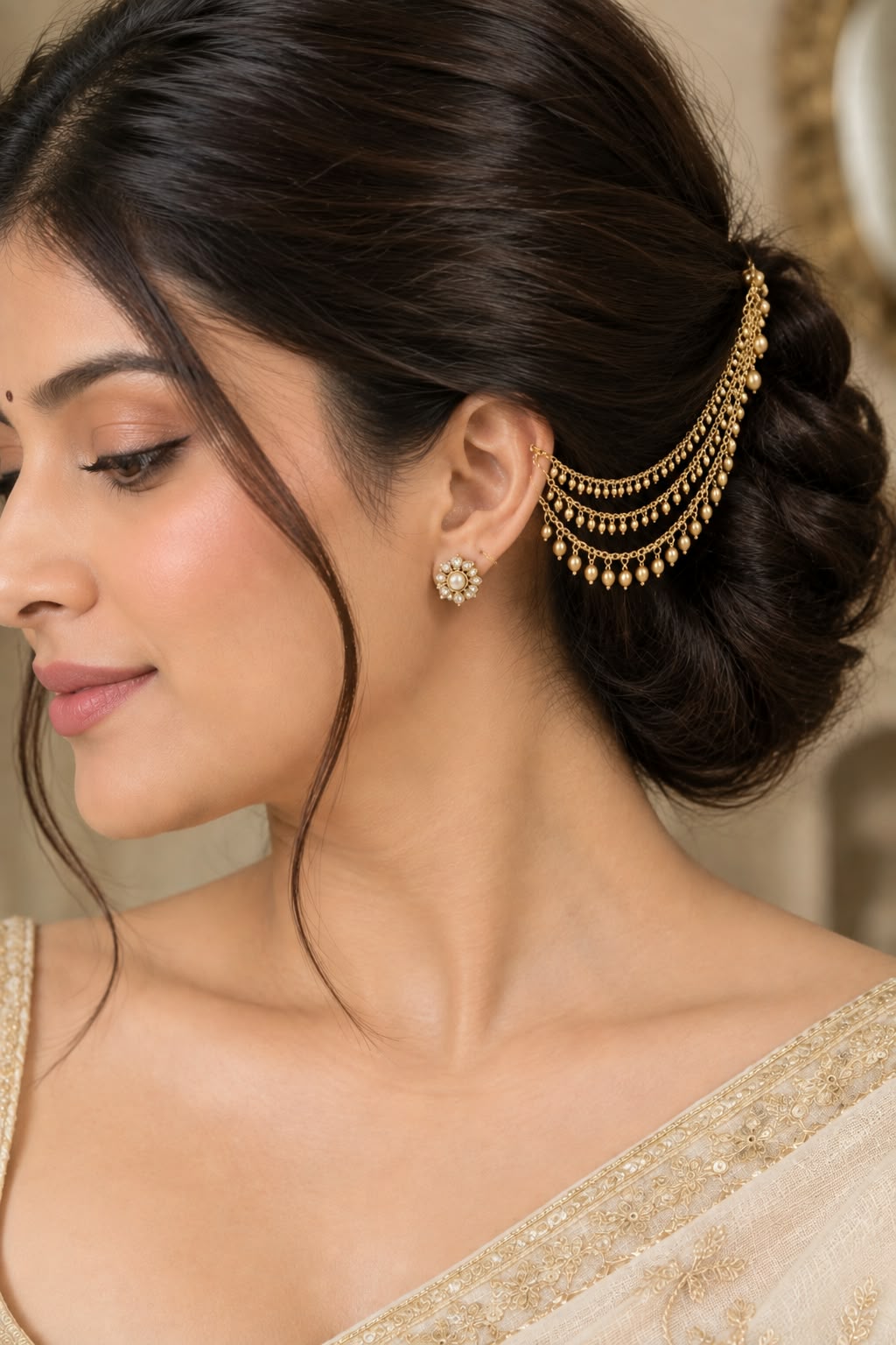 Itrani Leher Three-Layer Ear Chain