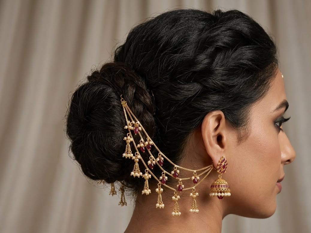 Itrani Chandrika Pearl Drop Ear Chains (Pair)