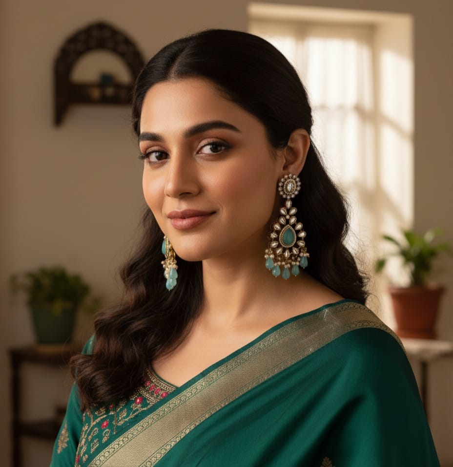 Itrani Mint Bloom Droplets Earrings – Floral Elegance in Motion