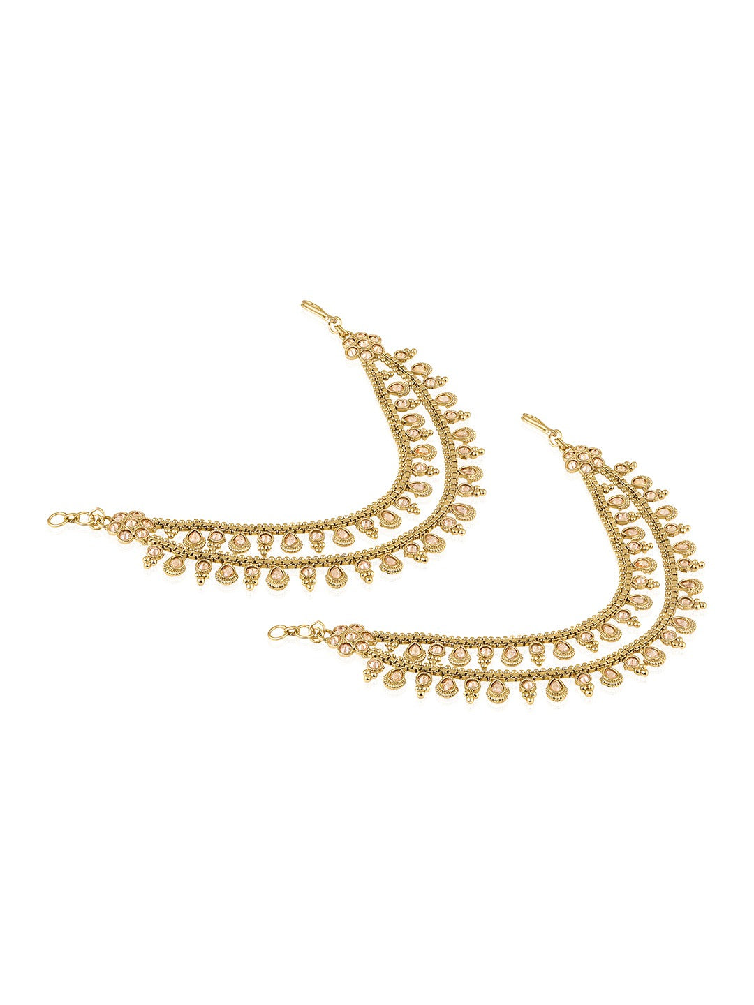 Itrani Royal Brass Antique Hair Side Chain with reverse AD Stones