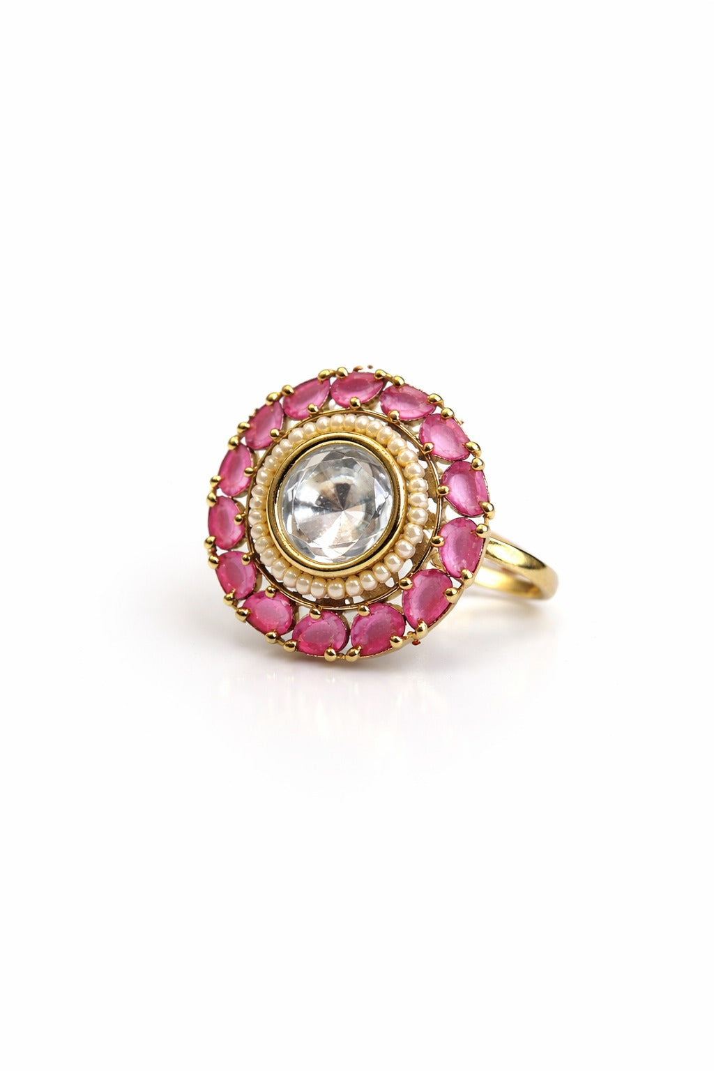 Itrani Gulnaar  Statement Ring – Anti Tarnish Brass Ethnic Cocktail Ring