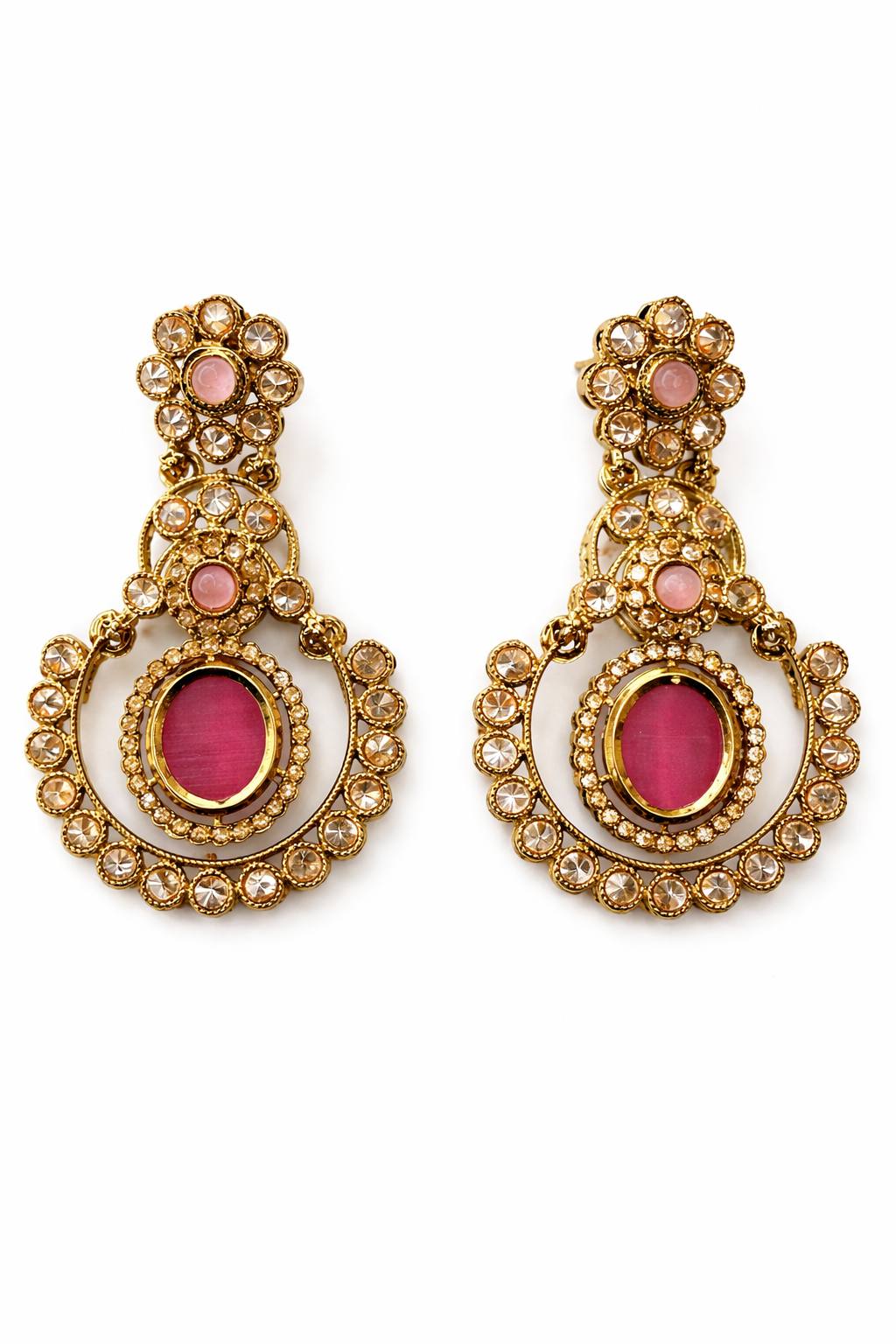 Royal Heritage Pink Kundan Necklace Set Clearance