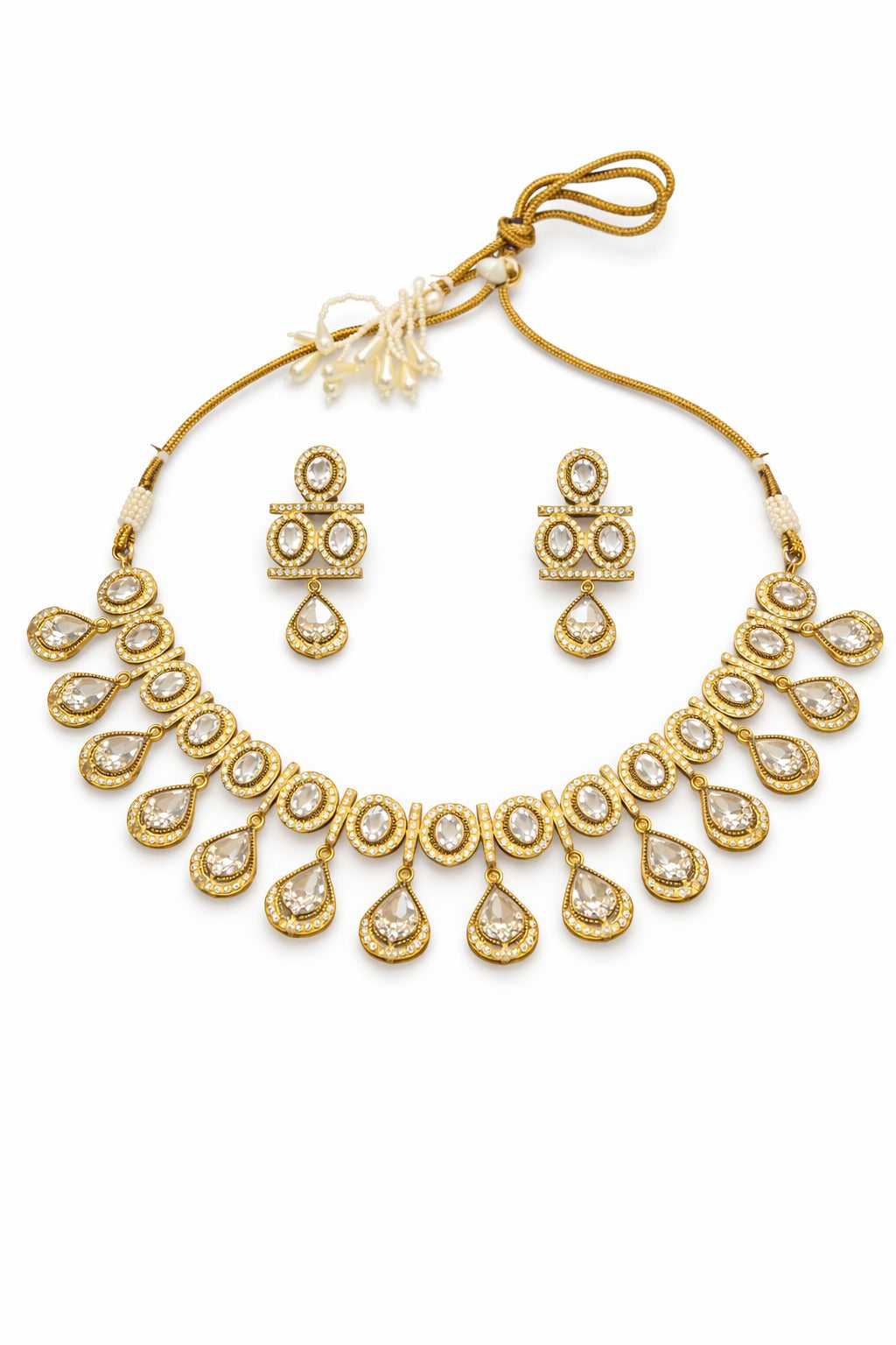 Itrani Elegant Moissanite Stone Leaf Drop Necklace Set