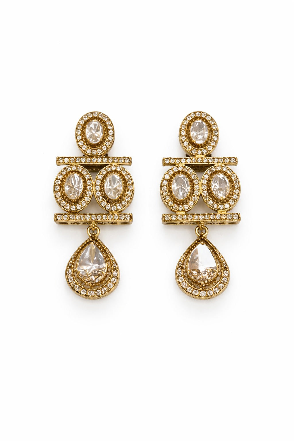 Itrani Elegant Moissanite Stone Leaf Drop Necklace Set
