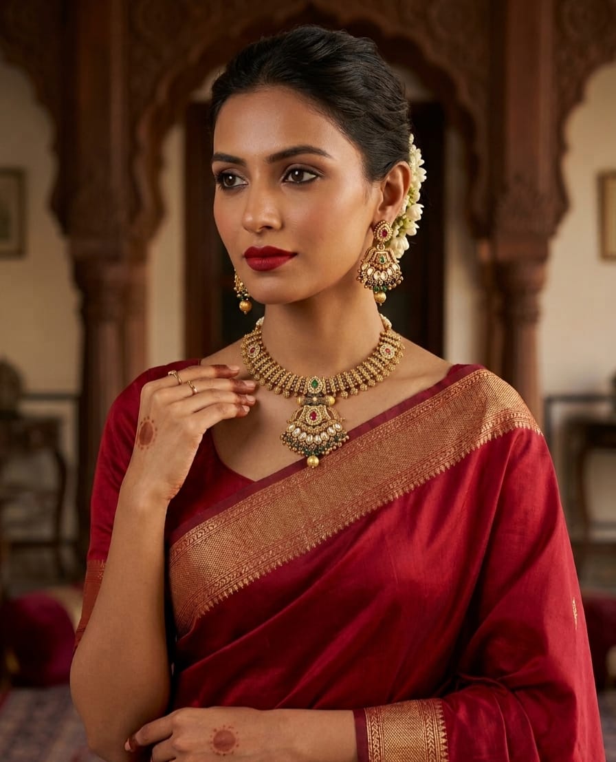 Itrani Temple Antique Heritage Pendant Style Necklace Set