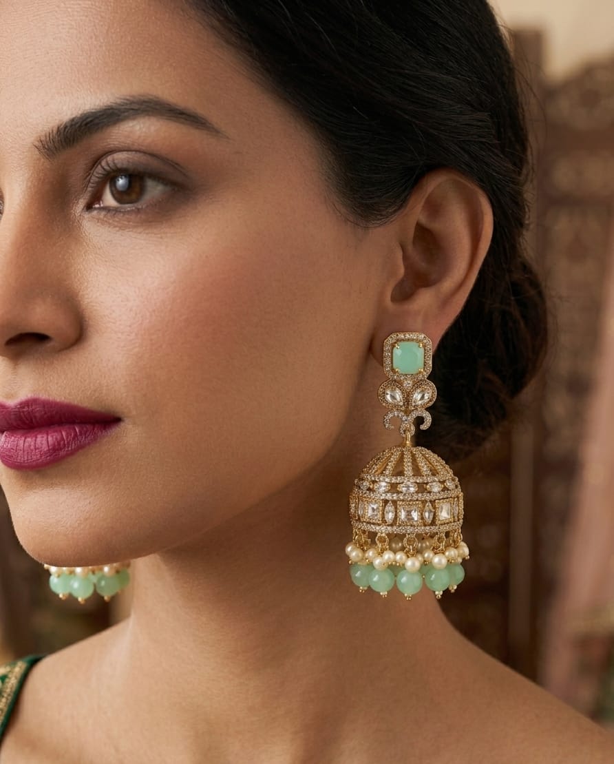 Itrani Pastel Blush Noor Dome Jhumka Earrings