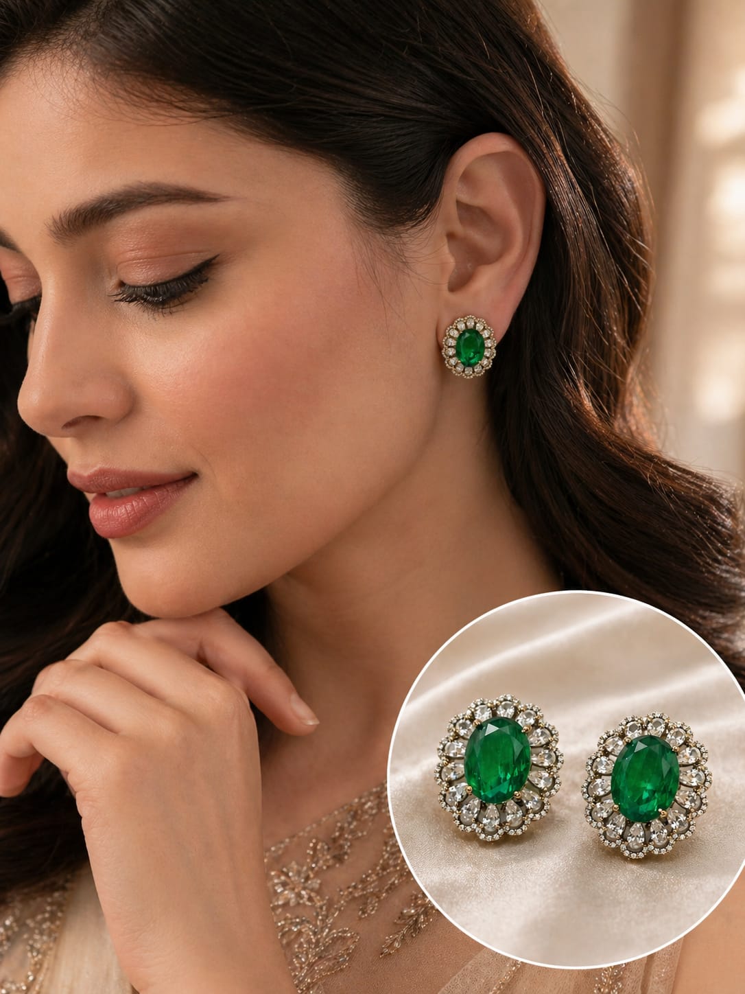 Itrani Azure Bloom Multi Colour Centre Piece Stud Earrings