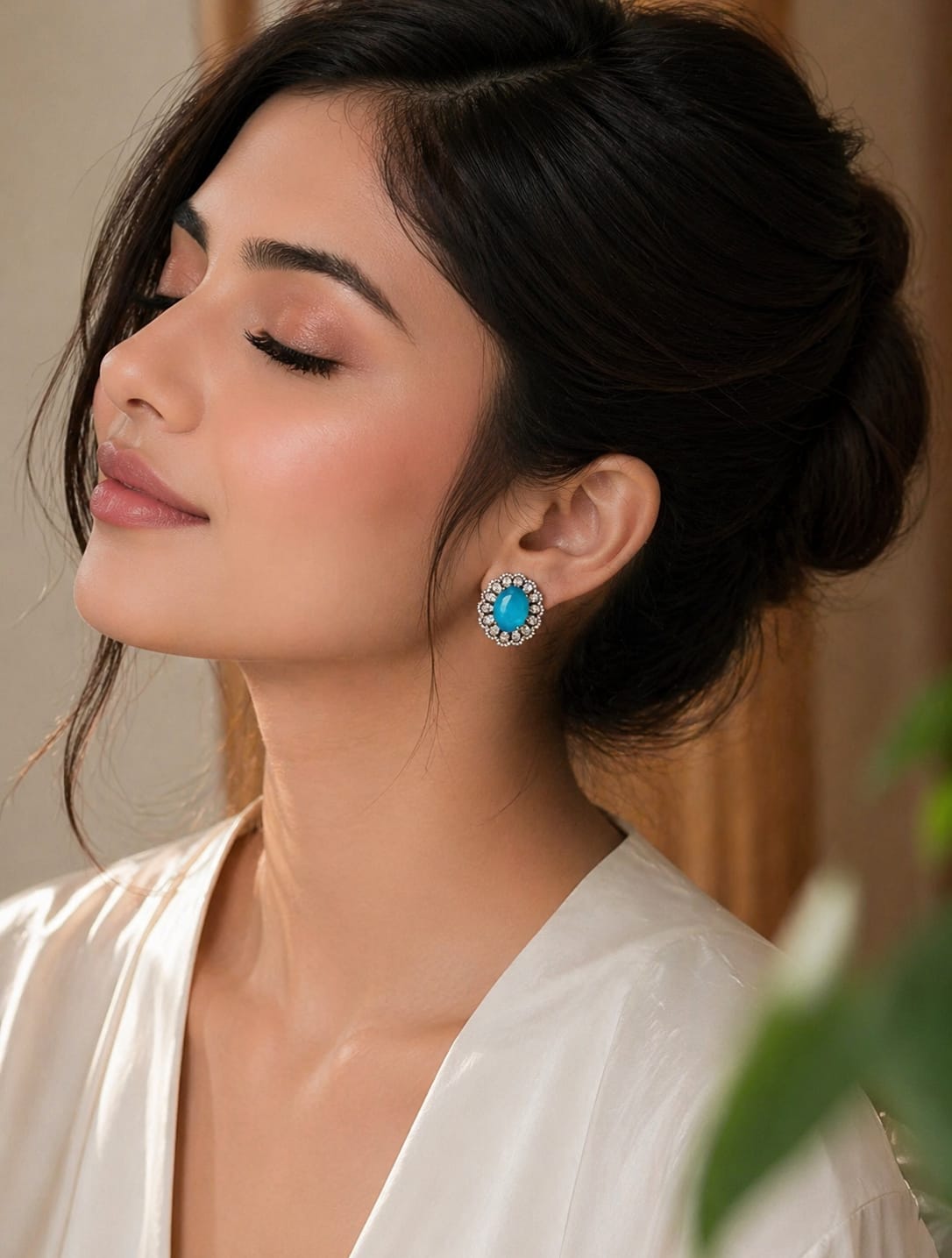 Itrani Azure Bloom Multi Colour Centre Piece Stud Earrings