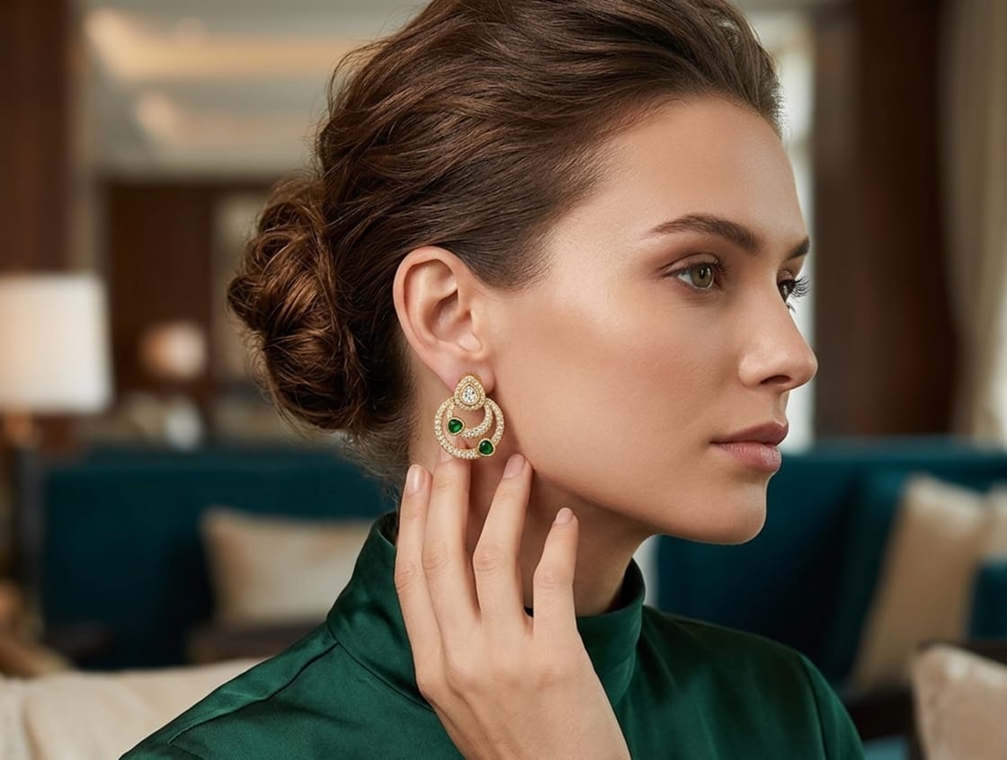 Itrani Luxe Orbit Anti-Tarnish Brass Earrings