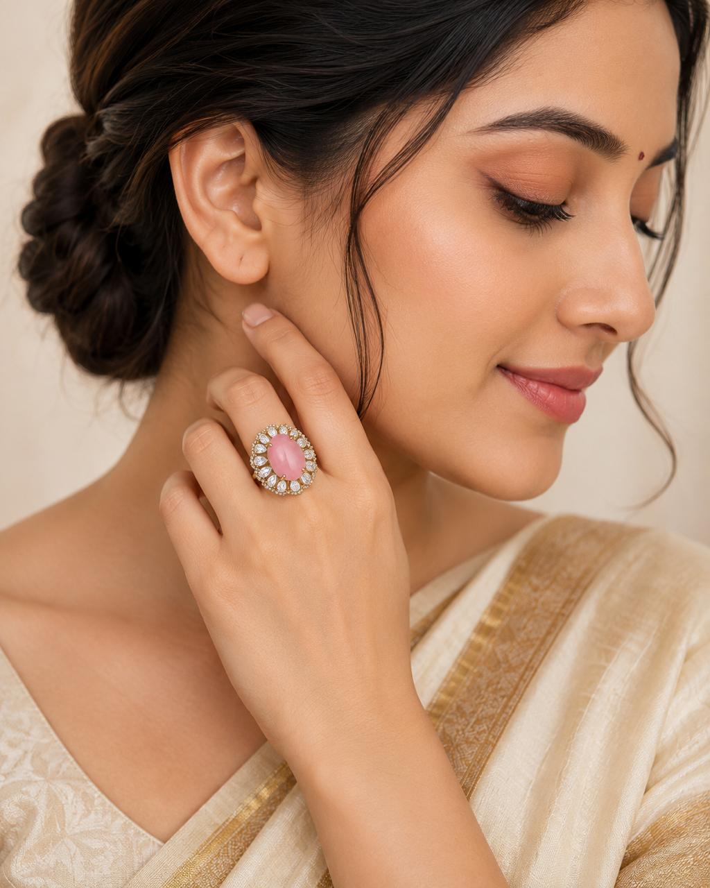 Itrani Azure Bloom Multi Colour Centre Piece Stud Fingure Rings