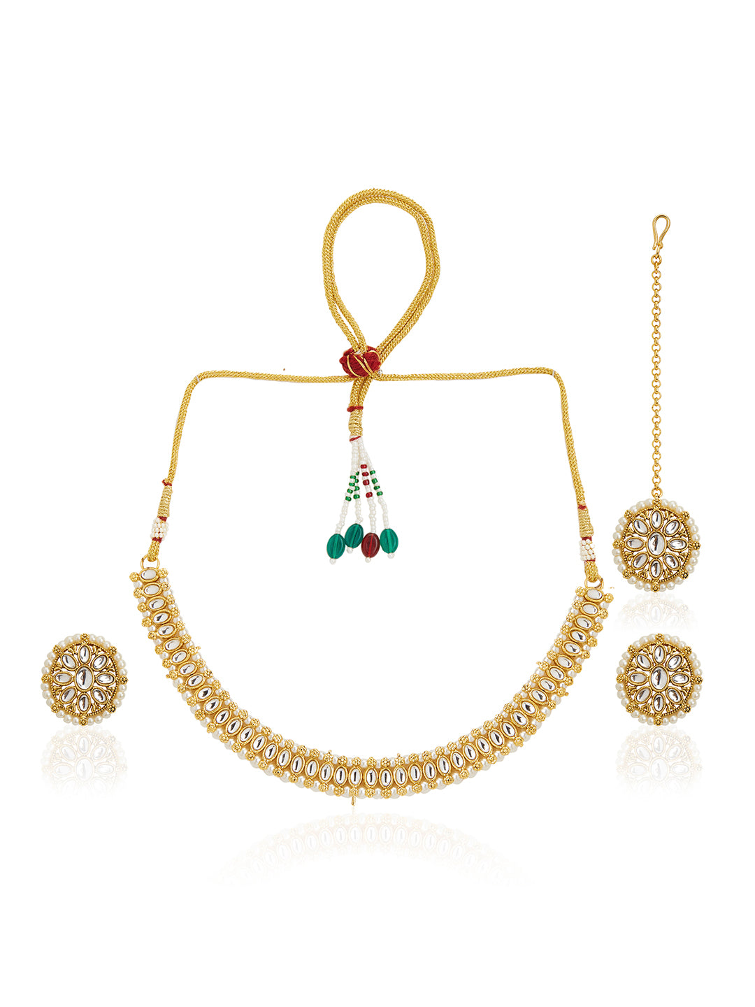 Itrani Kundan and Pearl Choker Necklace Set
