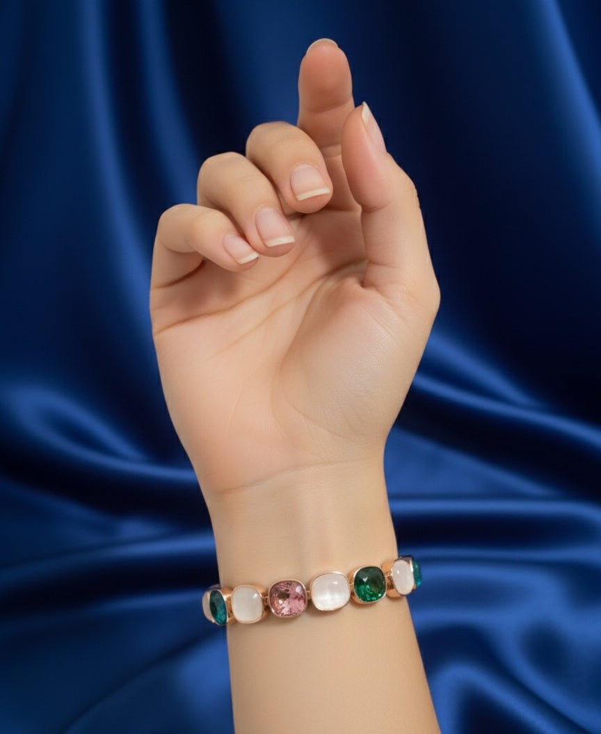 Itrani rose gold and multi Bead Elegance Brass Bracelet