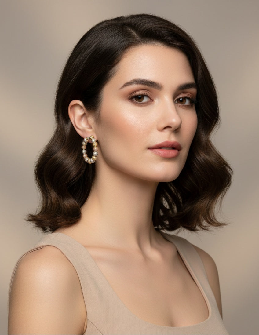 Itrani TrioGleam Textured Bead Hoops