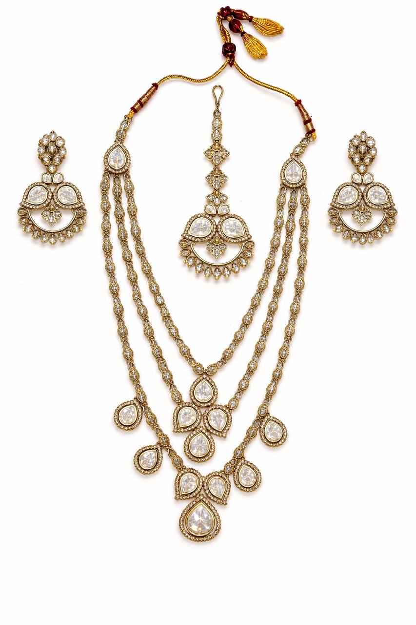 ITRANI Regal Polki  Multi Layered  Mini Bridal Necklace set