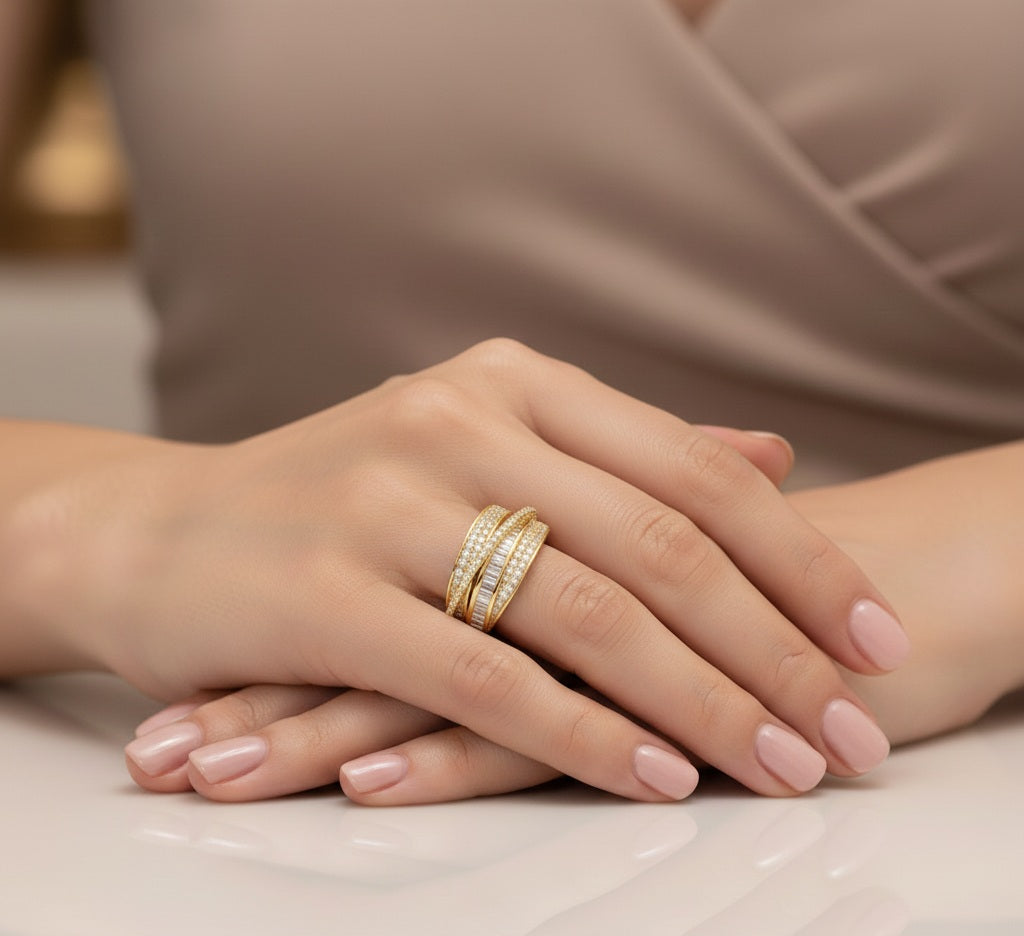 Itrani Radiant Gold Luxe Diamond Finish Ring